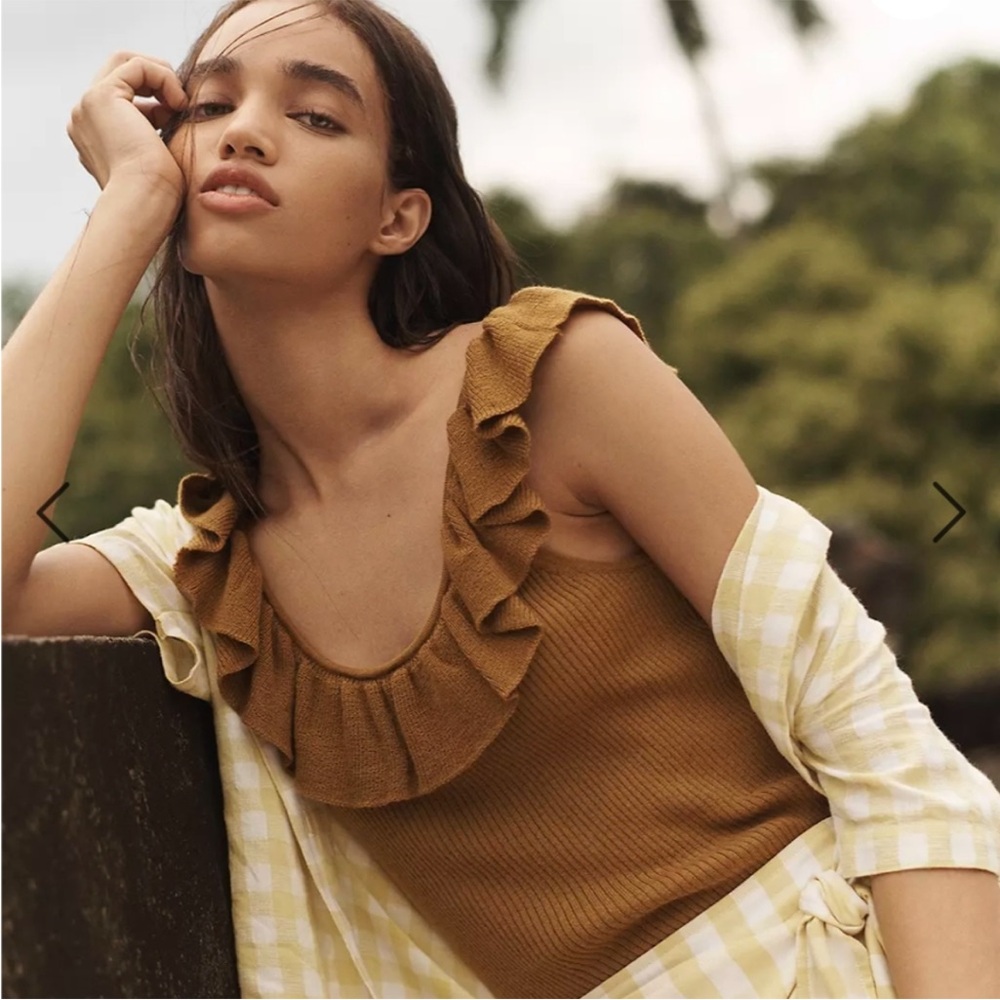 Madewell Wakeford Ruffle Sweater Tank XXS